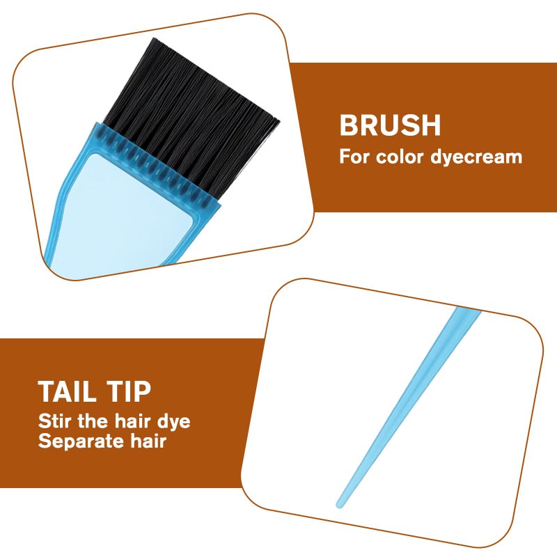 Qulkws 4 Piece Hair Color Applicator Brush Hair Dye Brush Set Reusable Color Tint Applicator Brushes Professional Hairs Stylist Supplies for Salon Home DIY Tools(Green, Blue) - Image 3